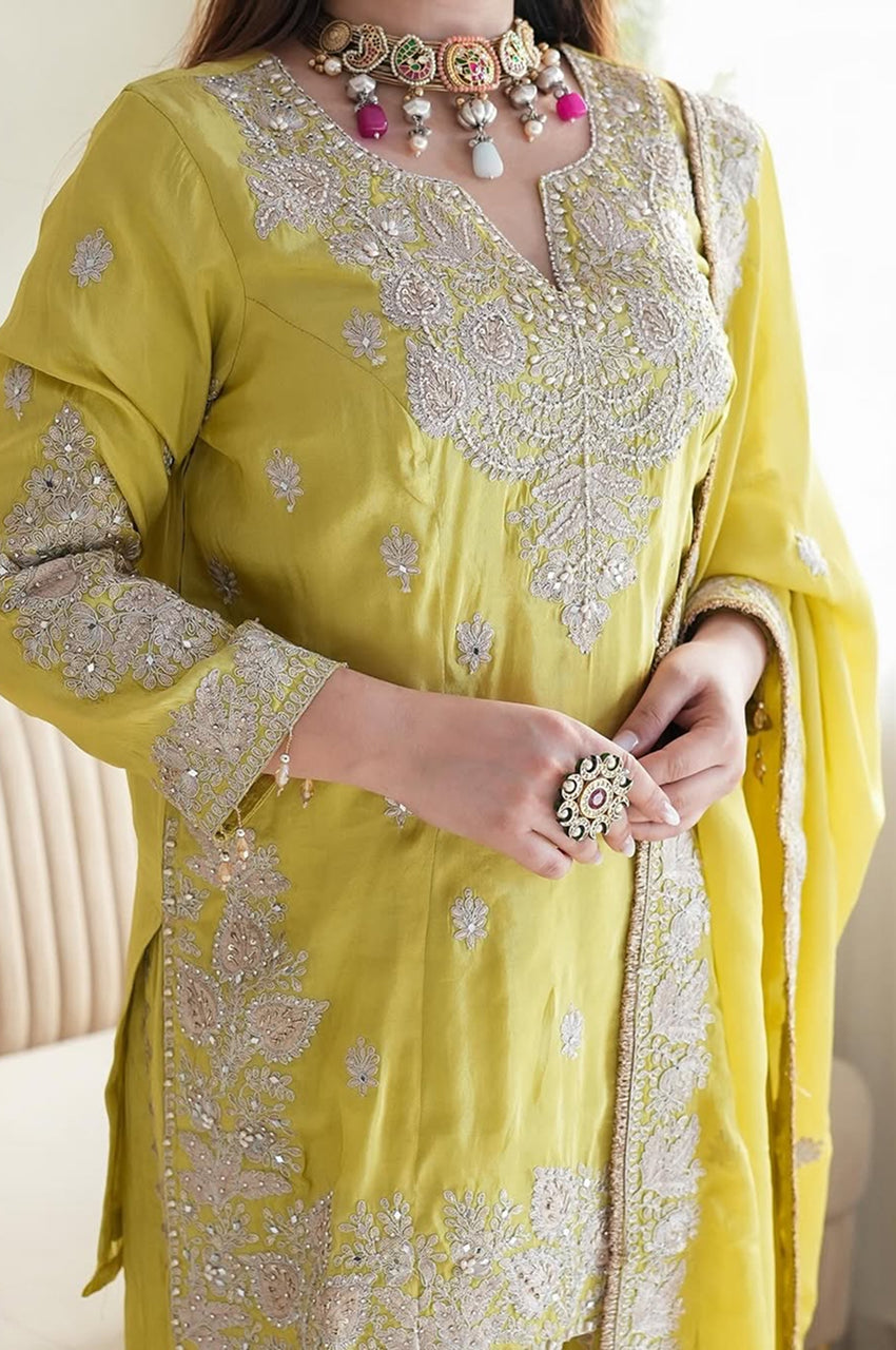 Baby Pink Embroidered Gharara Suit Set – Ready-to-Wear Collection