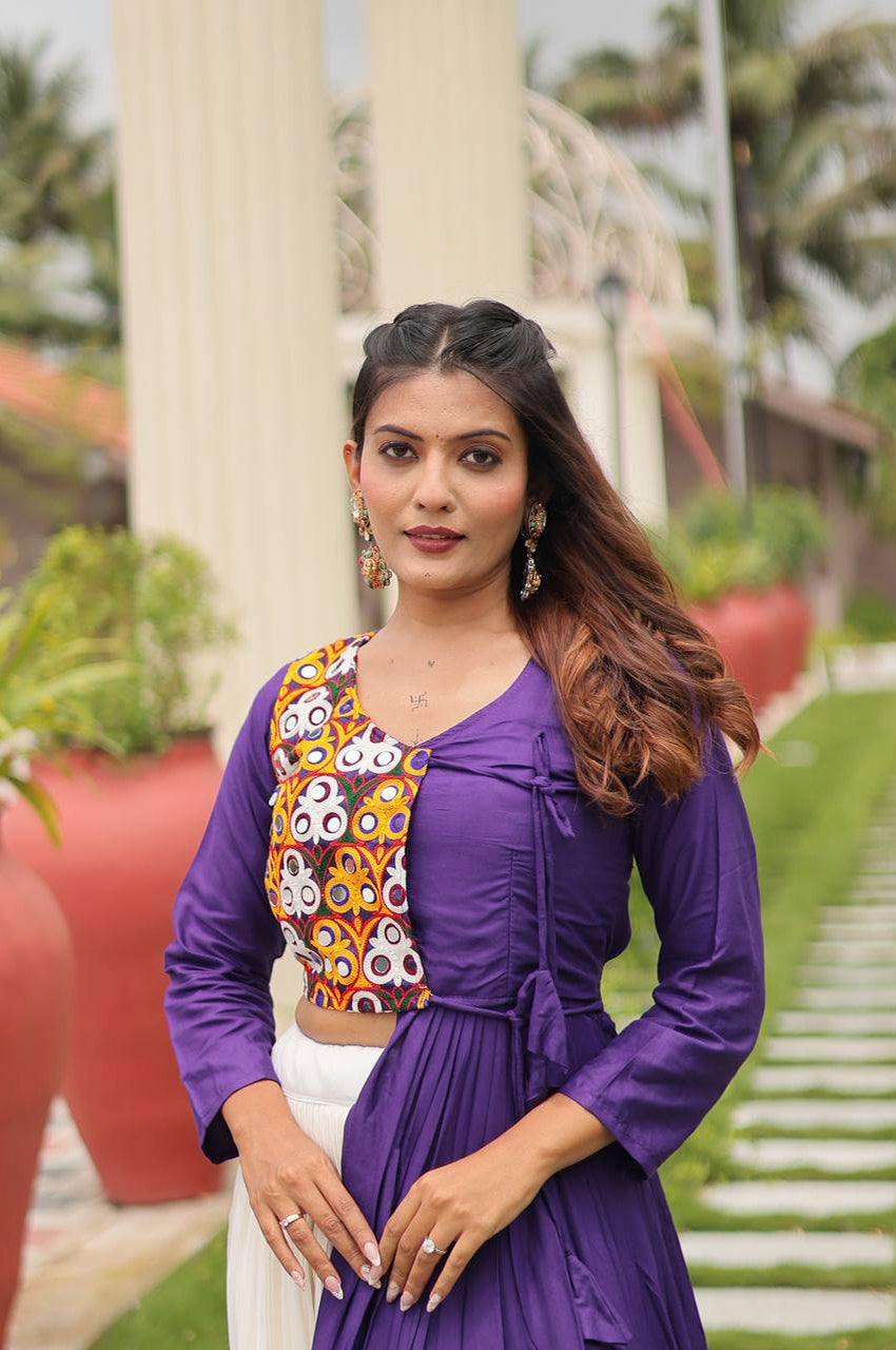 Pure Cotton Gamthi Work Lehenga Choli – 6 Meter Flair | Navratri 2025 Festive Wear