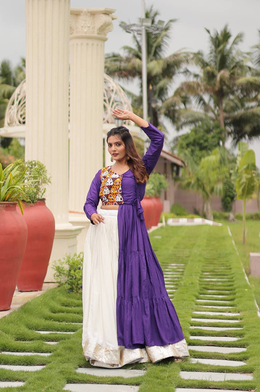 Pure Cotton Gamthi Work Lehenga Choli – 6 Meter Flair | Navratri 2025 Festive Wear