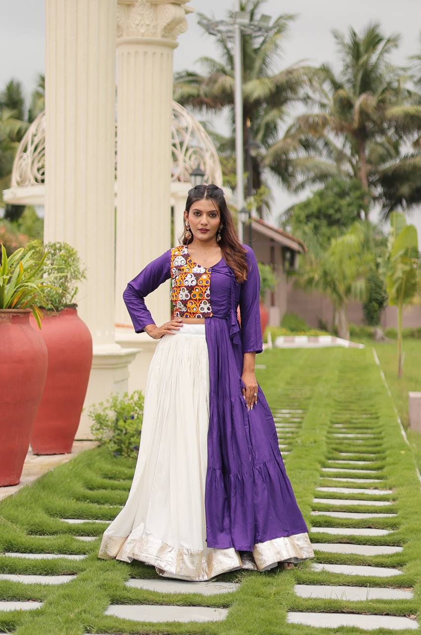 Pure Cotton Gamthi Work Lehenga Choli – 6 Meter Flair | Navratri 2025 Festive Wear