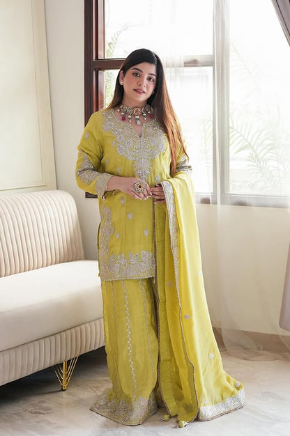 Baby Pink Embroidered Gharara Suit Set – Ready-to-Wear Collection