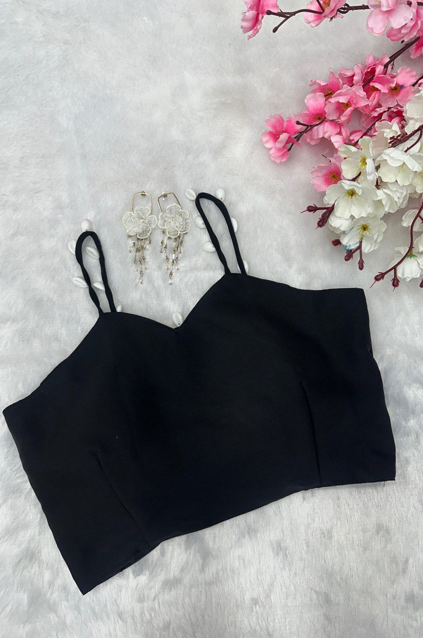 Black Indo-Western Drape Skirt Set with Embroidered Blouse & Shrug