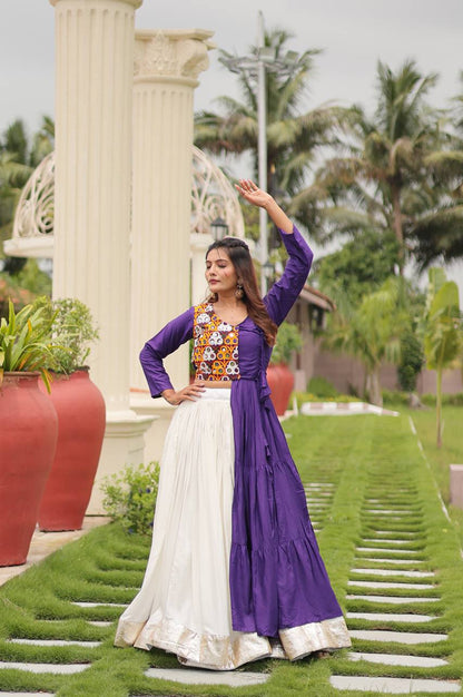 Pure Cotton Gamthi Work Lehenga Choli – 6 Meter Flair | Navratri 2025 Festive Wear