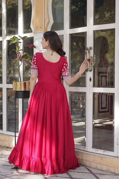 Slit-Cut Long Kurti with Lehenga Set | Purple & Red