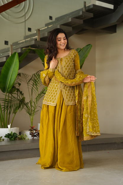 Fendy Fabric Sharara Suit with Rich Beads & Zari Embroidery – Ready to Wear Festive Collection (2025)