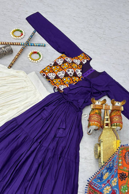 Pure Cotton Gamthi Work Lehenga Choli – 6 Meter Flair | Navratri 2025 Festive Wear