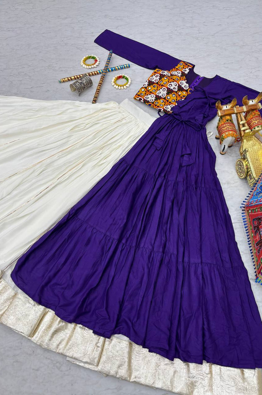 Pure Cotton Gamthi Work Lehenga Choli – 6 Meter Flair | Navratri 2025 Festive Wear