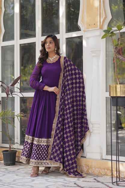 Faux Blooming Embroidered Gown Set | Premium Designer Edition