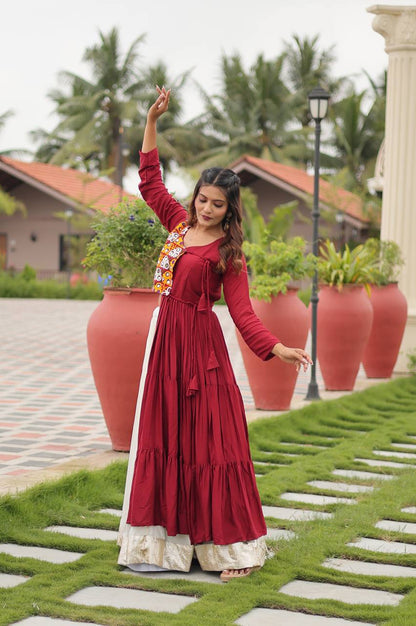 Pure Cotton Gamthi Work Lehenga Choli – 6 Meter Flair | Navratri 2025 Festive Wear