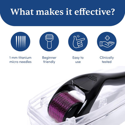 Derma roller 1.00 mm With 540 Titanium Alloy Needles | Promotes Beard Growth & Reduces Acne Scars | Safe & Effective To Use