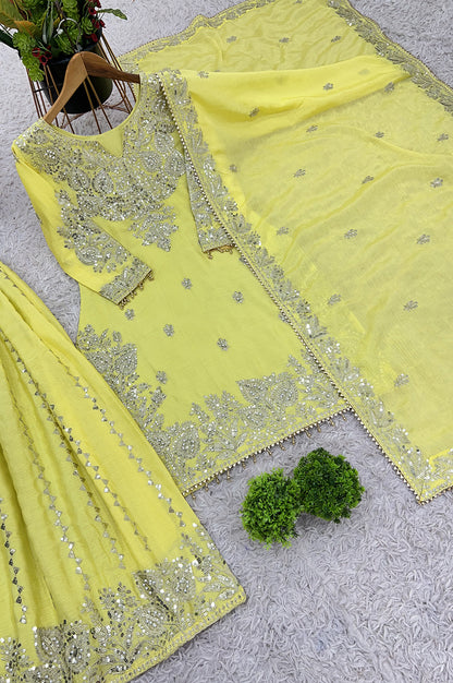 Baby Pink Embroidered Gharara Suit Set – Ready-to-Wear Collection