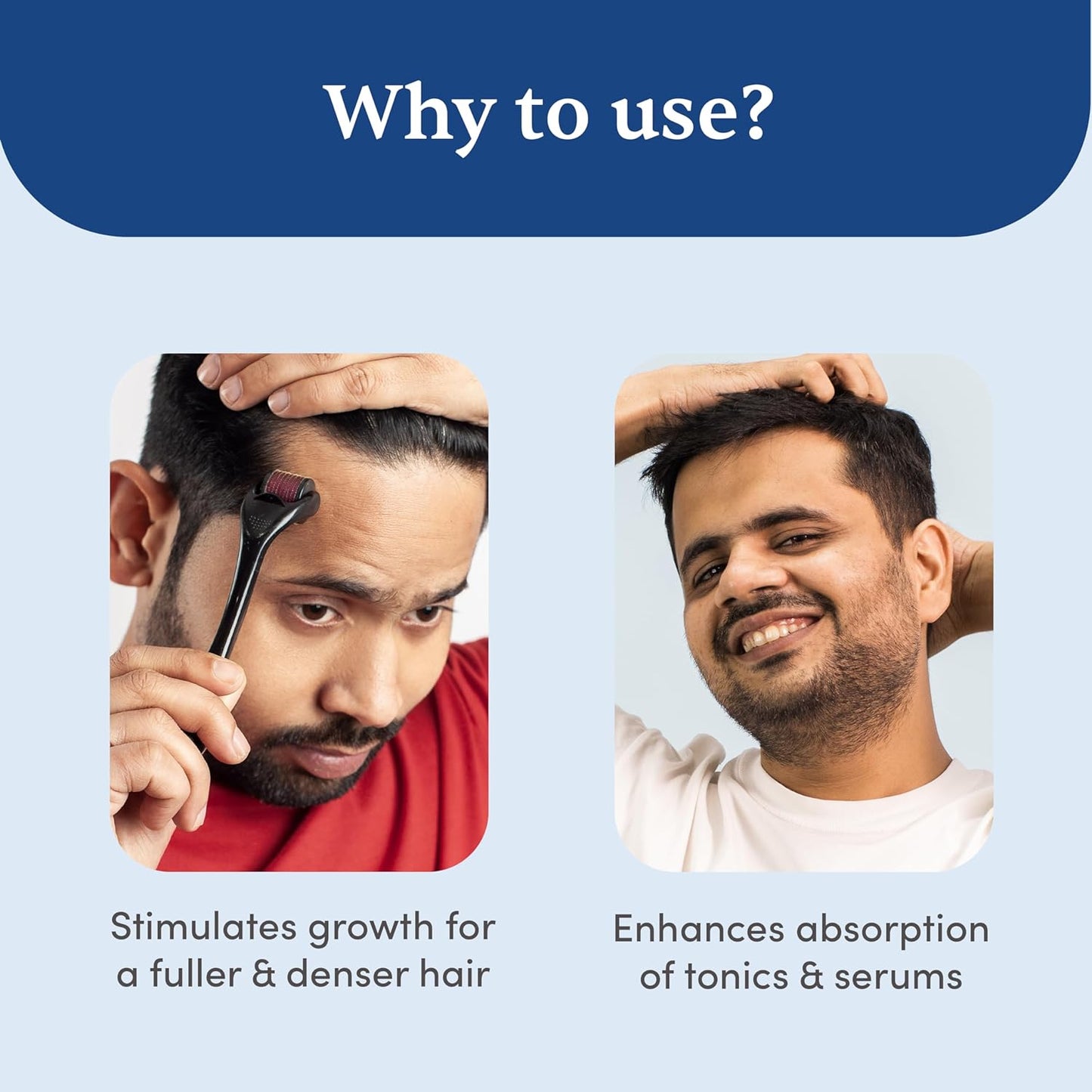 Derma roller 1.00 mm With 540 Titanium Alloy Needles | Promotes Beard Growth & Reduces Acne Scars | Safe & Effective To Use