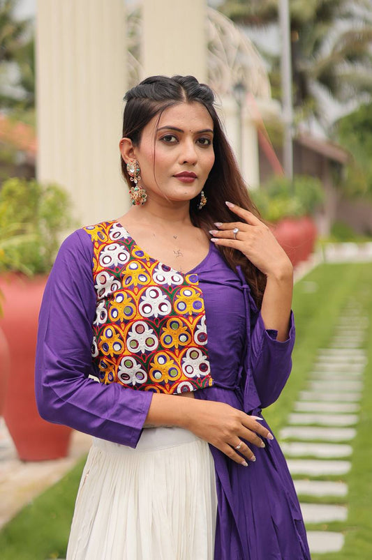 Pure Cotton Gamthi Work Lehenga Choli – 6 Meter Flair | Navratri 2025 Festive Wear