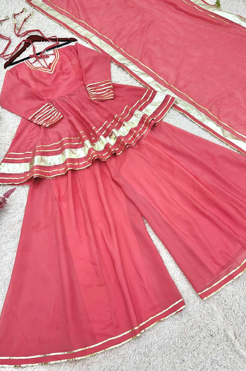 Elegant Lace Tabby Organza Sharara Suit – Ready to Wear | Premium Finish