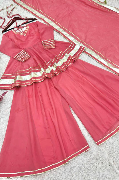 Elegant Lace Tabby Organza Sharara Suit – Ready to Wear | Premium Finish