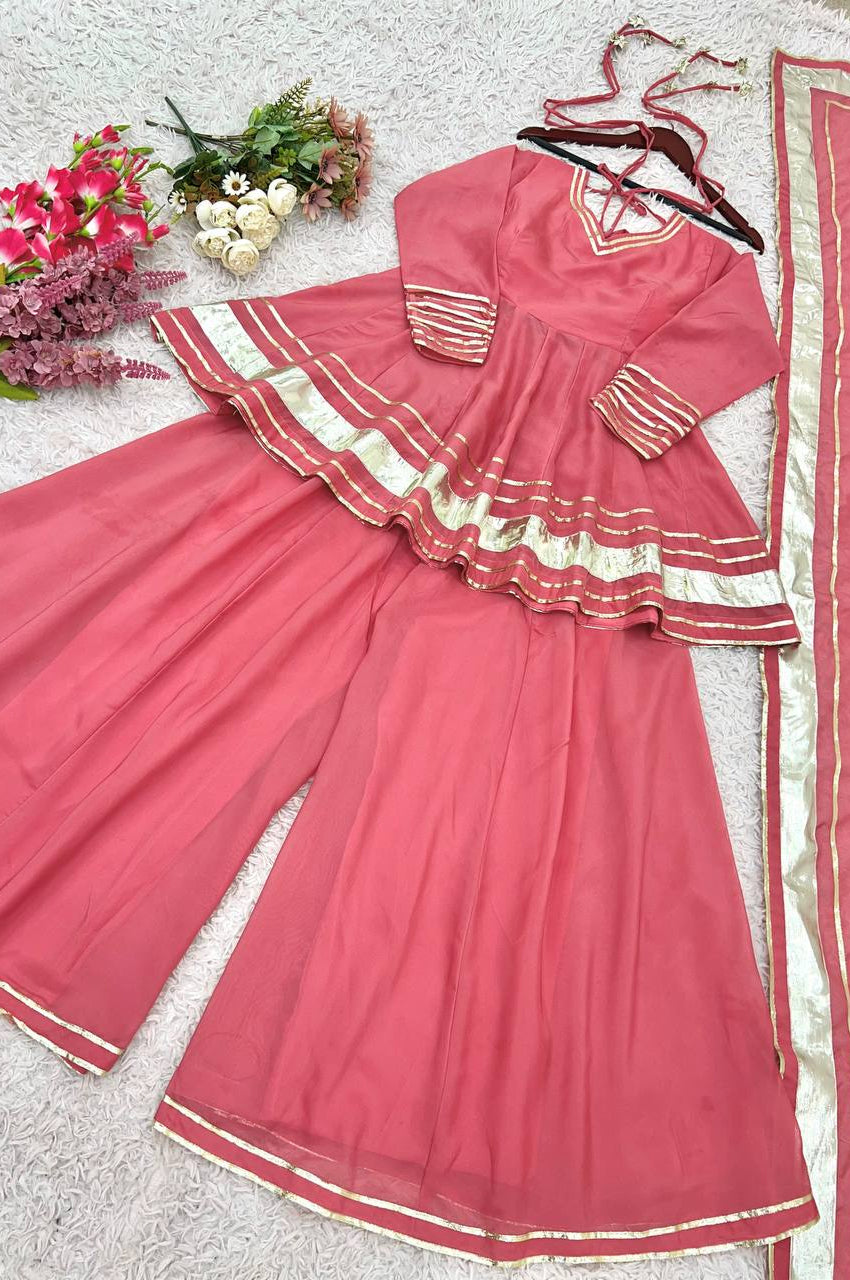 Elegant Lace Tabby Organza Sharara Suit – Ready to Wear | Premium Finish