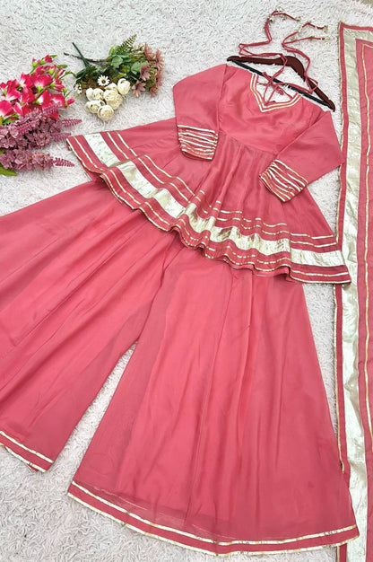 Elegant Lace Tabby Organza Sharara Suit – Ready to Wear | Premium Finish