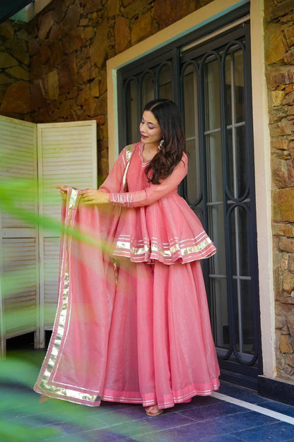 Elegant Lace Tabby Organza Sharara Suit – Ready to Wear | Premium Finish